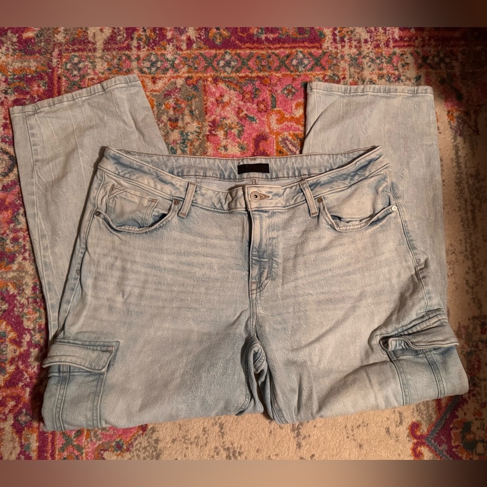 Light Wash Cargo Jeans